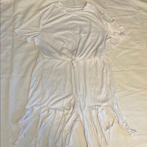 Two Piece Crop Top and Shorts Set White Women XL NWOT